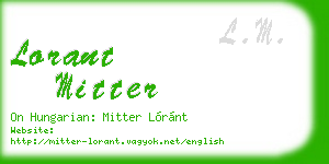 lorant mitter business card